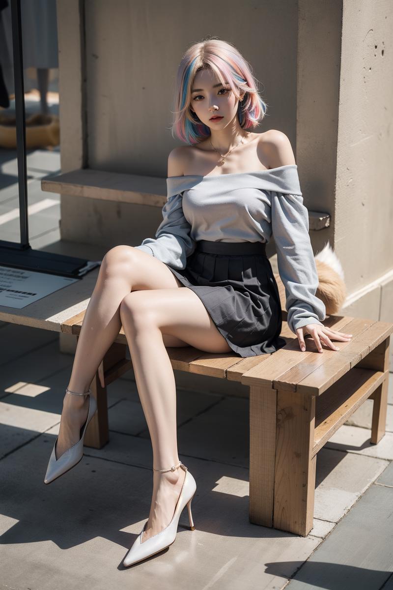 Flared skirt high heels shop